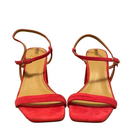 Sam Edelman Kit Dahlia Pink Square Toe Slingback Cylindrical Block Heel Sandals - Picture 3 of 6